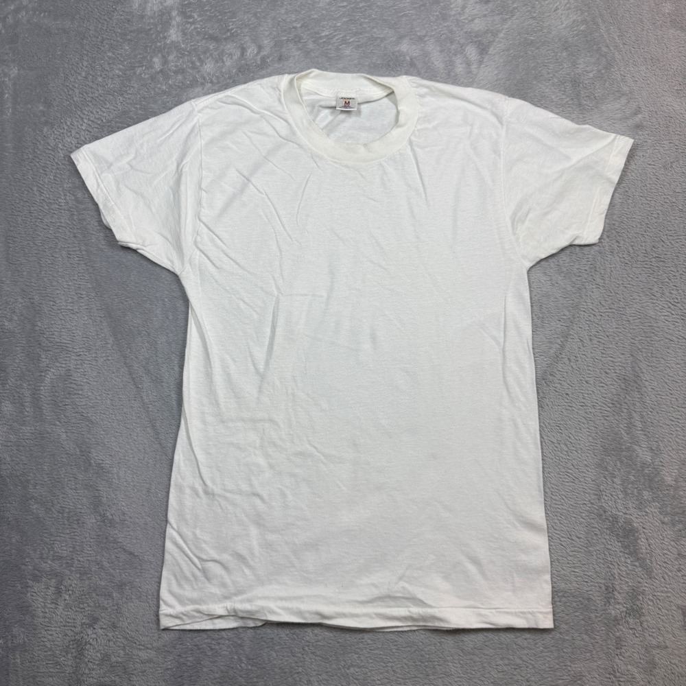 Vintage Jockey T Shirt Mens M White Blank Single Stitch Combed Cotton 90s